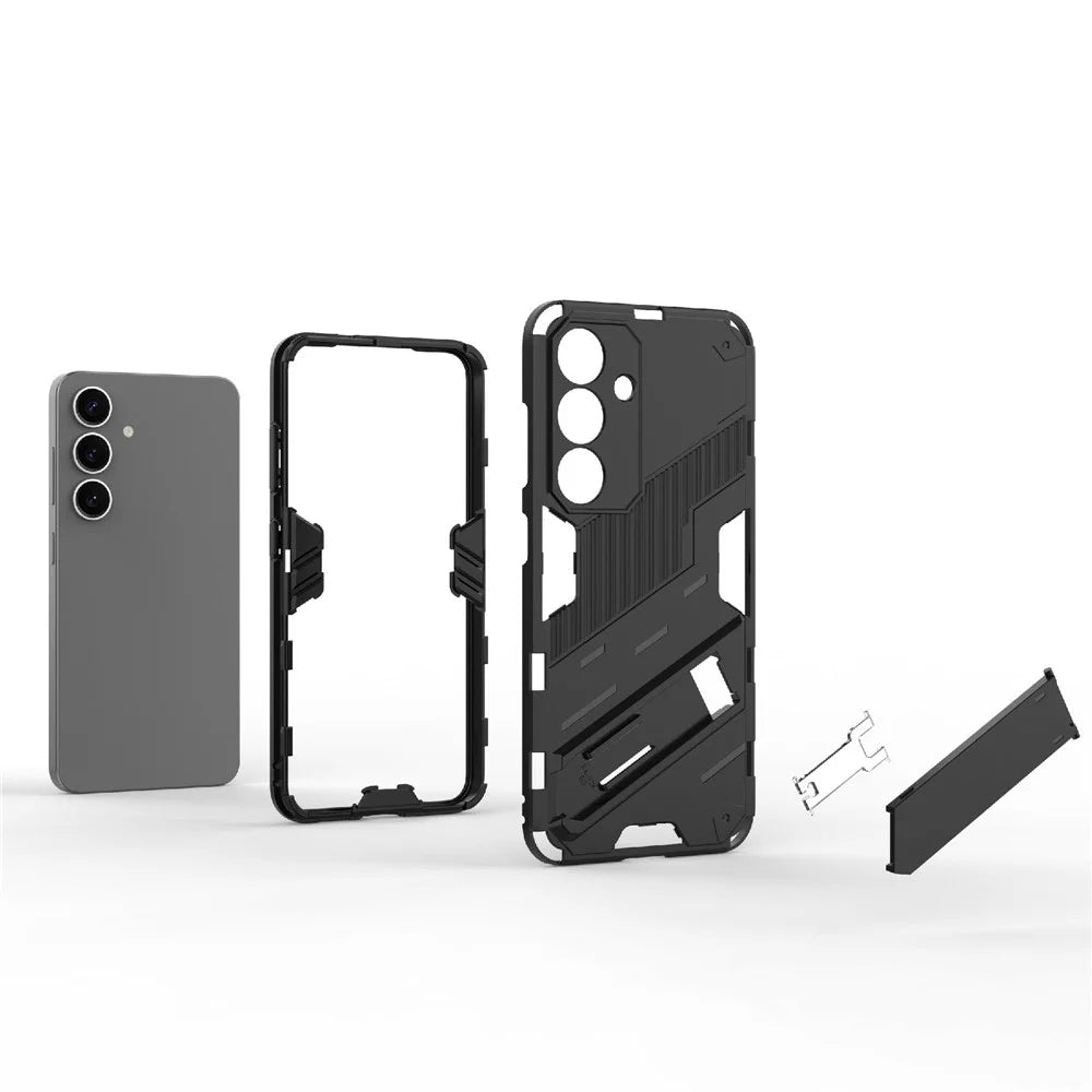 For Samsung Galaxy A36 5G Case PC+TPU Shockproof Phone Cover with Kickstand - Black - 7