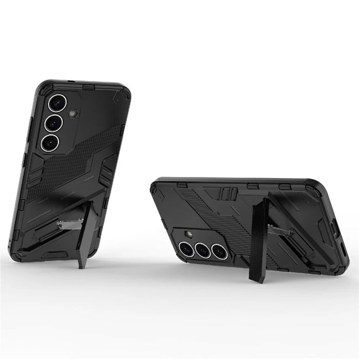 For Samsung Galaxy A56 5G Case PC+TPU Shockproof Phone Cover with Kickstand - Black - 2