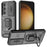 For Samsung Galaxy A36 5G Case PC+TPU Kickstand Phone Protector with Lens Cover - Black - 1