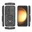 For Samsung Galaxy A56 5G Case PC+TPU Kickstand Phone Protector with Lens Cover - Black - 5