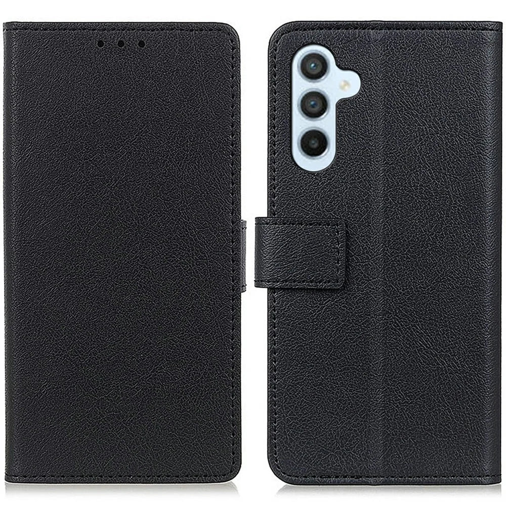 For Samsung Galaxy A56 5G Case PU Leather Stand Wallet Phone Cover - Black - 1