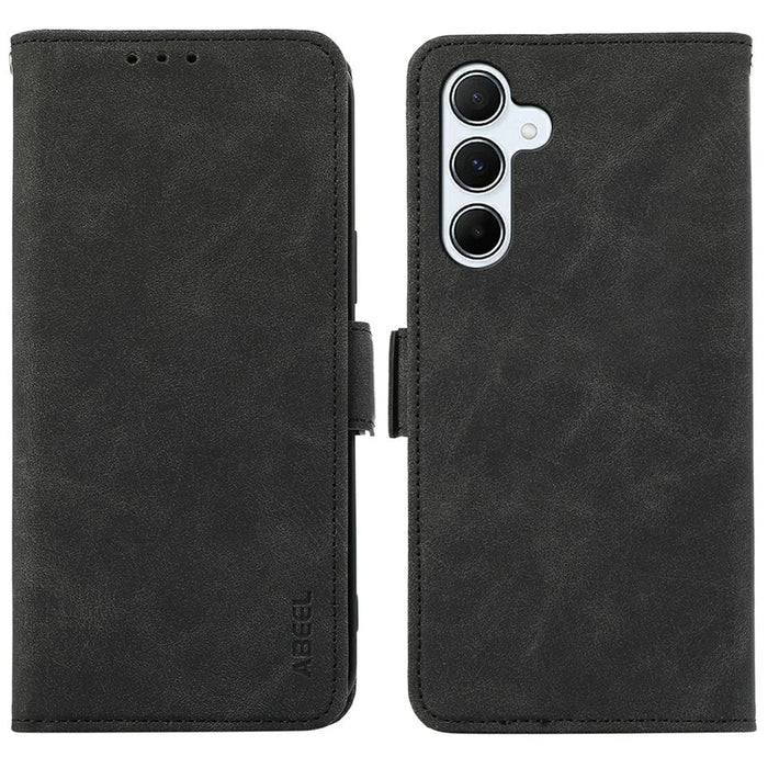 ABEEL For Samsung Galaxy A26 5G Case PU Leather Folio Stand View RFID Blocking Phone Cover - Black - 1