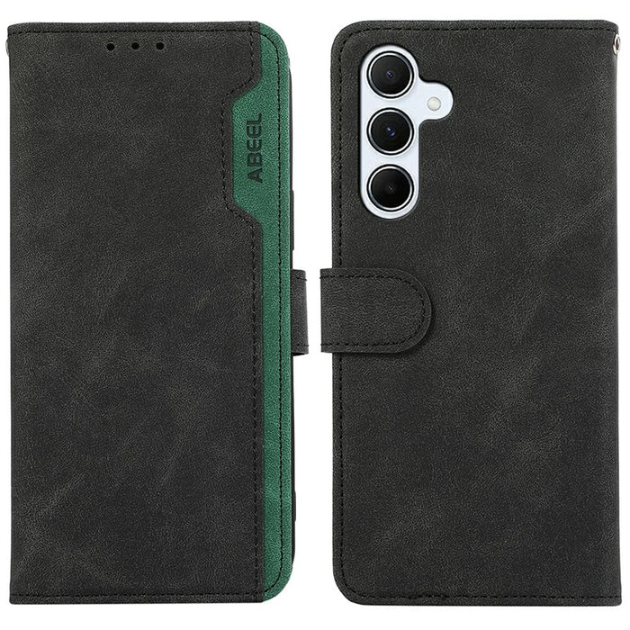 ABEEL For Samsung Galaxy A26 5G Case Color Splicing Leather Flip Phone Cover RFID Blocking - Black - 1