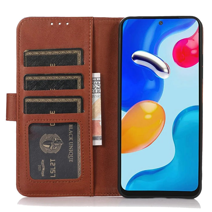 For Samsung Galaxy A26 5G Case Cowhide Texture Leather Wallet Phone Cover with Stand - Brown - 2
