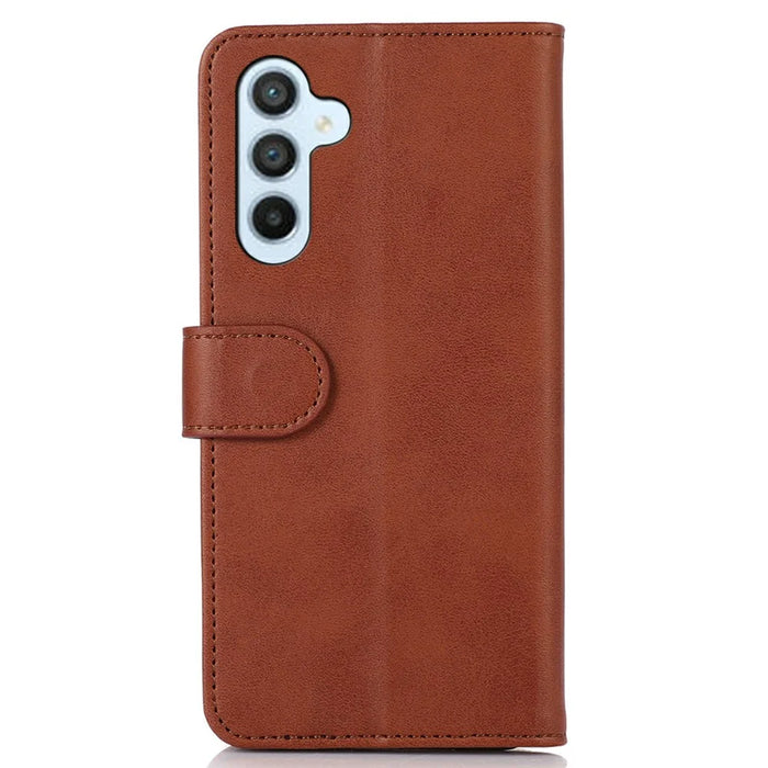 For Samsung Galaxy A26 5G Case Cowhide Texture Leather Wallet Phone Cover with Stand - Brown - 7