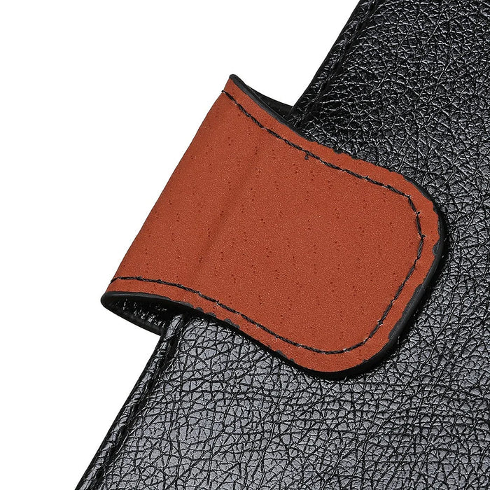 For Samsung Galaxy A26 5G Case Nappa Texture Split Leather Wallet Phone Cover - Black - 7