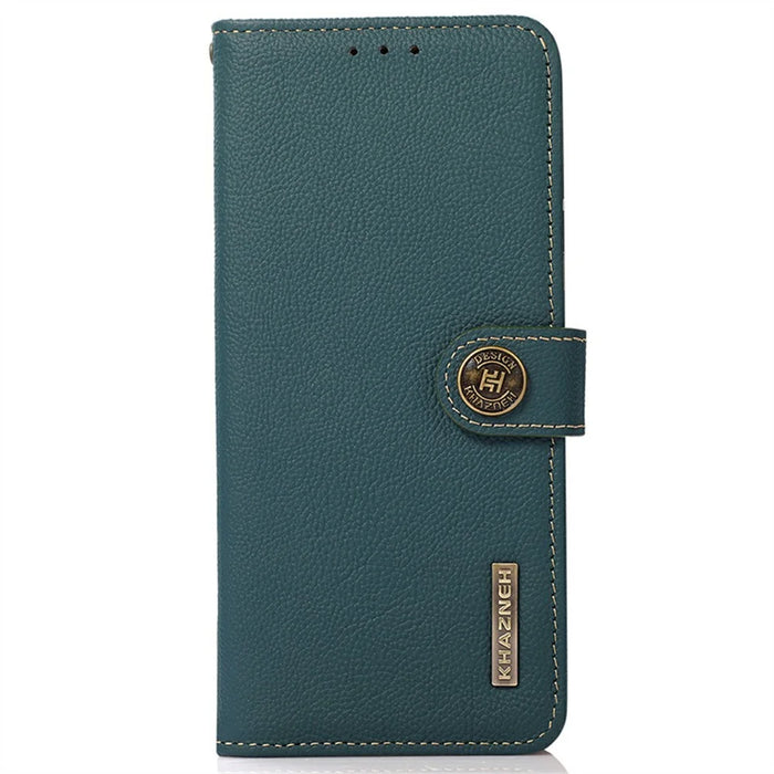 KHAZNEH For Samsung Galaxy A26 5G Case Genuine Cow Leather RFID Blocking Wallet Phone Cover - Green - 7