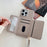 For iPhone 13 Pro Max Case Mirror Design PU Leather Back Cover with Card Slots, Wrist Strap - Grey - 5