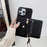 For iPhone 13 Pro Case Mirror Design PU Leather Back Cover with Card Slots, Wrist Strap - Black - 6