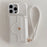 For iPhone 16 Pro Case Mirror Design PU Leather Back Cover with Card Slots, Wrist Strap - White - 2