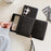 For Samsung Galaxy S25 Ultra Case Mirror Design PU Leather Back Cover with Card Slots, Wrist Strap - Black - 6