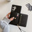 For Samsung Galaxy S25 Ultra Case Mirror Design PU Leather Back Cover with Card Slots, Wrist Strap - Black - 7