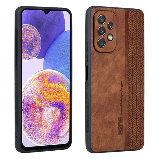 AZNS For Samsung Galaxy A23 4G / 5G (Global Version) Cell Phone Cover Shell Imprinted Pattern PU Leather+TPU Drop-proof Phone Case - Brown - 1