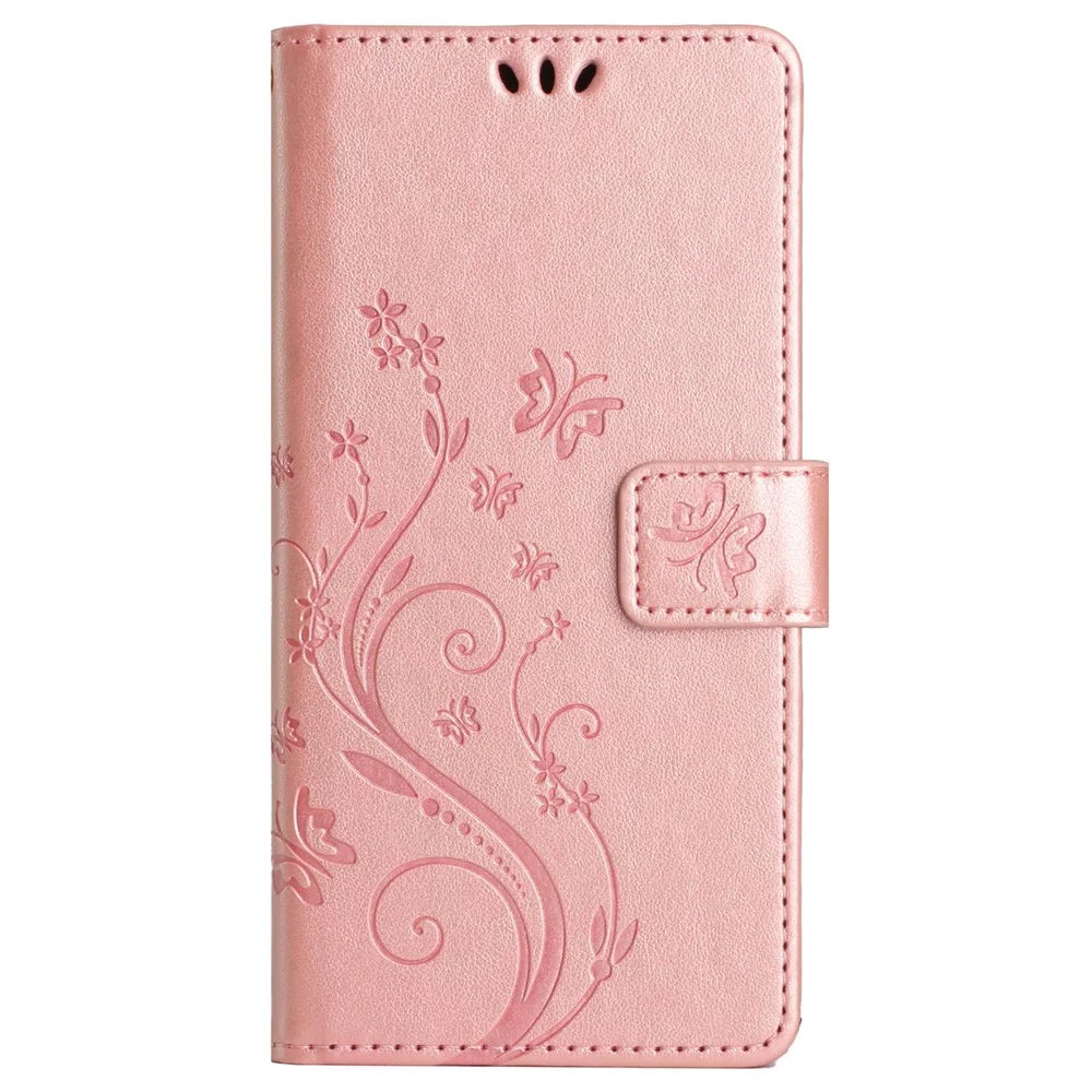For Samsung Galaxy A26 5G Case PU Leather Phone Wallet Cover with Strap - Rose Gold - 6