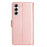 For Samsung Galaxy A56 5G Case PU Leather Phone Wallet Cover with Strap - Rose Gold - 7