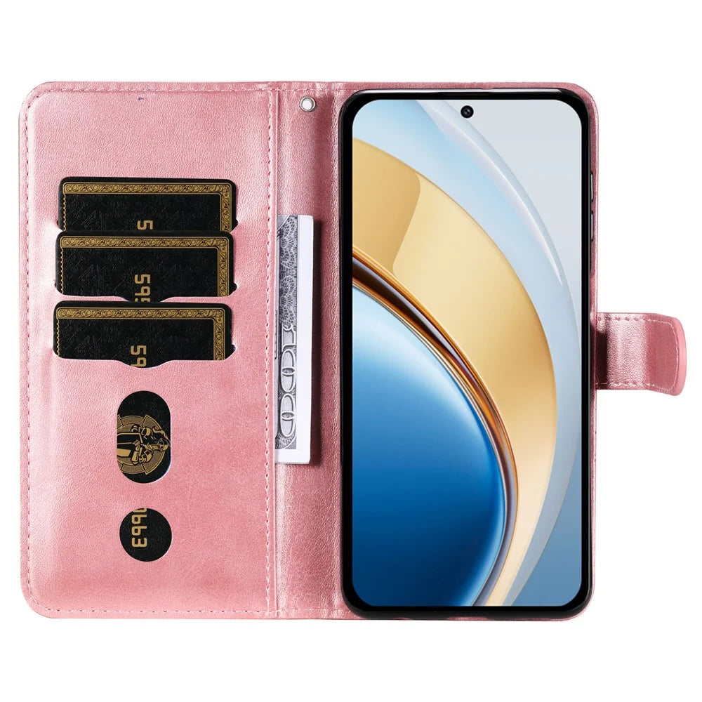 Zipper Wallet Case for vivo Y300 5G / Y200 5G / V40 Lite (Indonesia) 5G / 4G Calf Texture Leather Phone Cover - Pink - 2