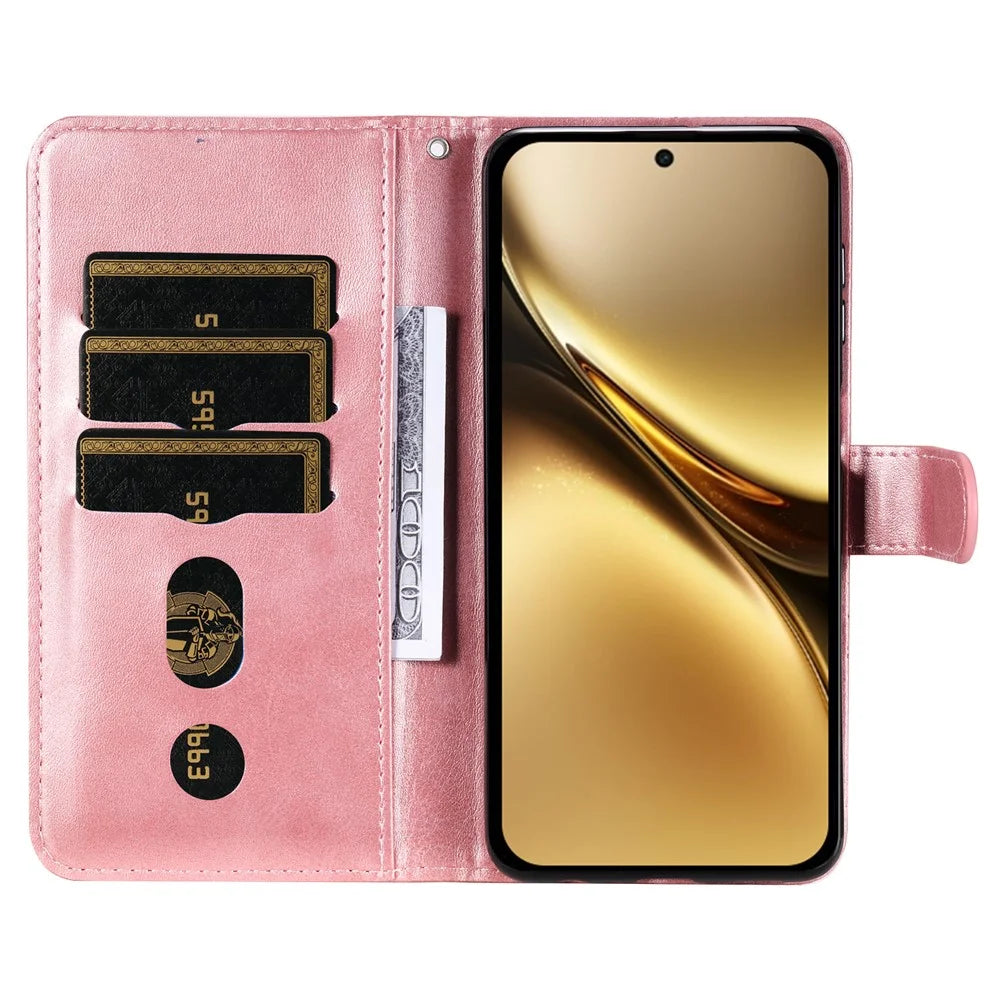 For vivo X200 Pro 5G Case Zipper Wallet Calf Texture PU Leather Phone Cover - Pink - 2