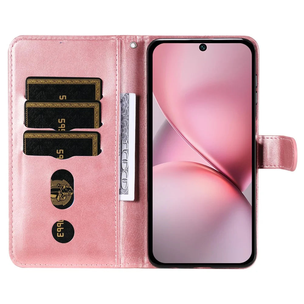 For vivo X200 Pro mini 5G Case Zipper Wallet Calf Texture PU Leather Phone Cover - Pink - 2