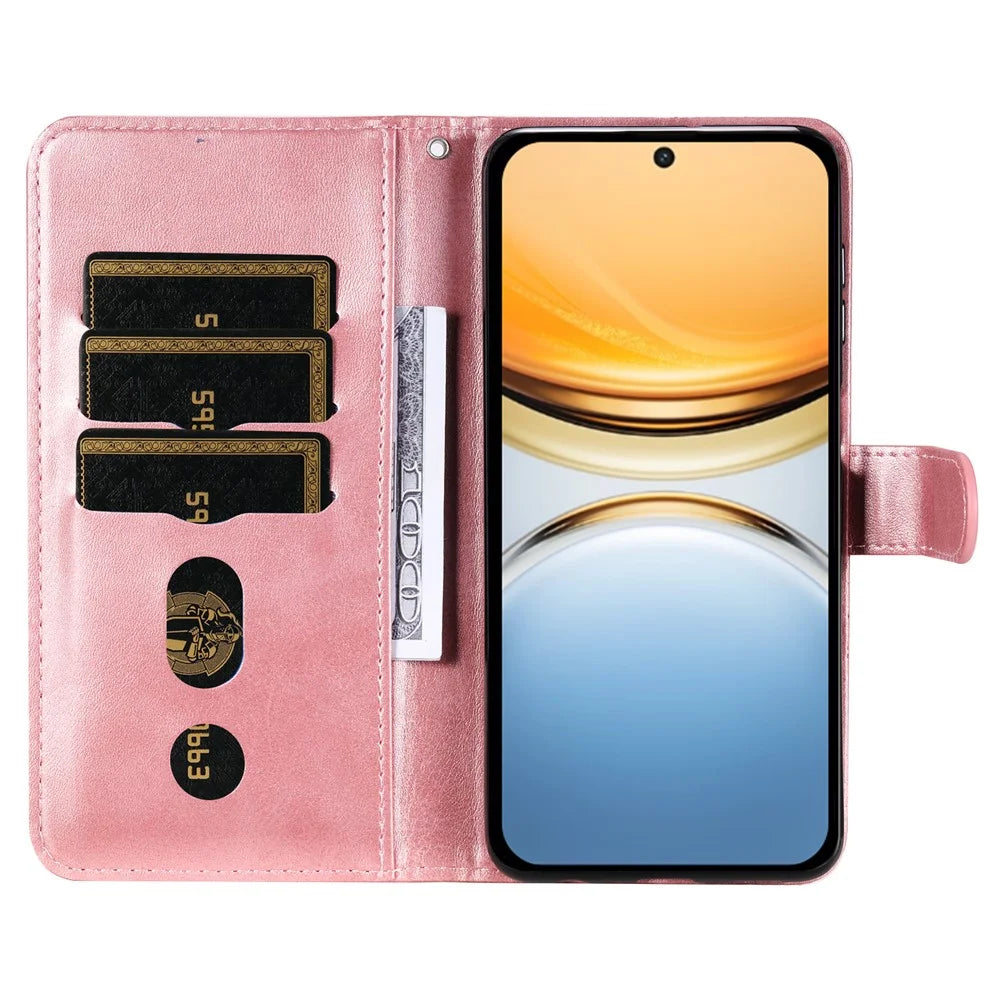 For vivo Y300 Pro 5G Case Zipper Wallet Calf Texture PU Leather Phone Cover - Pink - 2