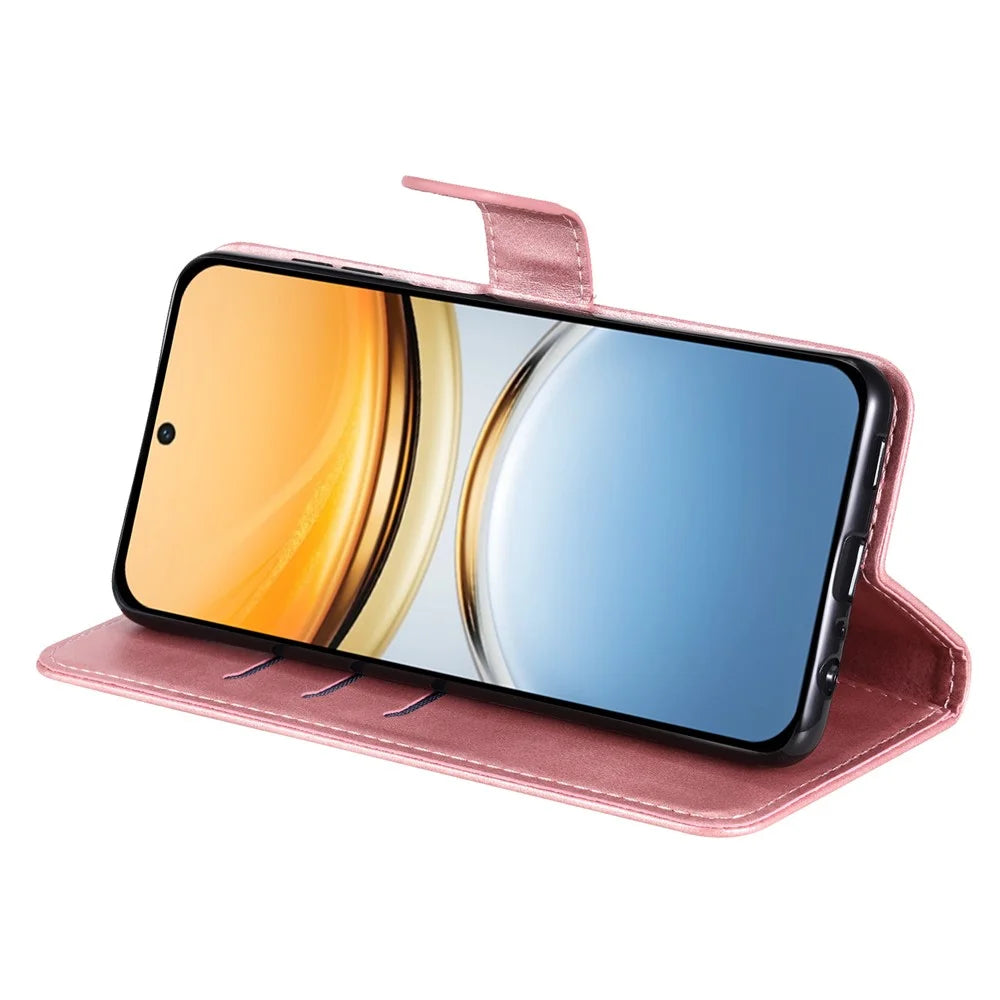 For vivo Y300 Pro 5G Case Zipper Wallet Calf Texture PU Leather Phone Cover - Pink - 4