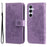 For Samsung Galaxy A56 5G Case Floral Pattern PU Leather Wallet Stand Phone Cover - Purple - 1