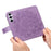 For Samsung Galaxy A56 5G Case Floral Pattern PU Leather Wallet Stand Phone Cover - Purple - 5
