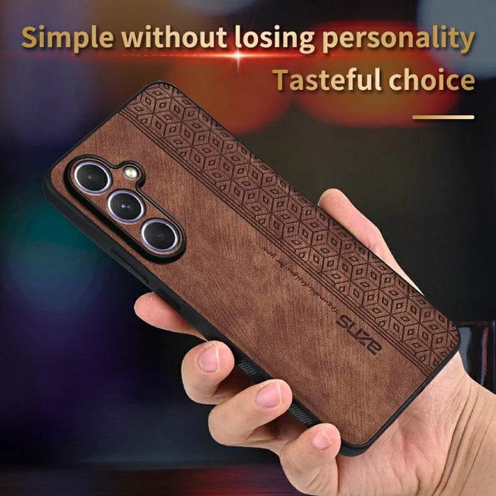 AZNS For Samsung Galaxy A56 5G Case Protective PU Leather Covered TPU Phone Shell - Brown - 3