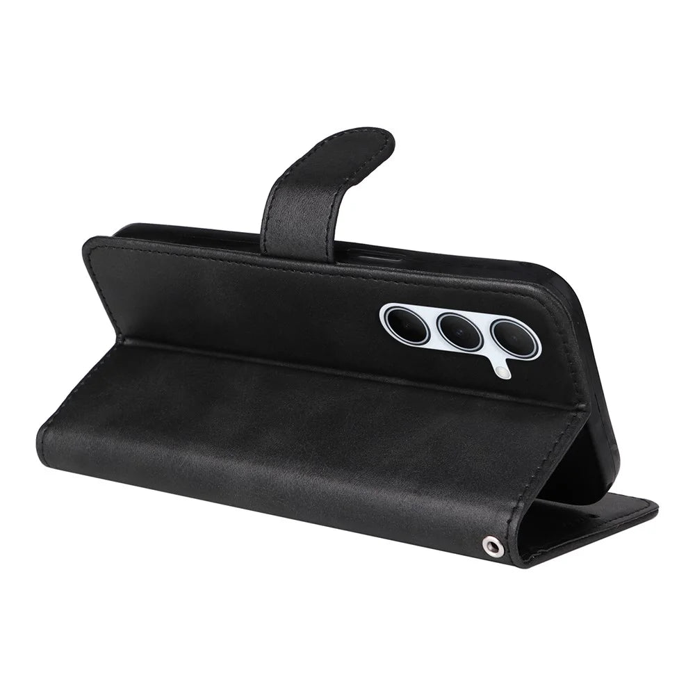 For Samsung Galaxy A56 5G Case Wallet PU Leather Folio Flip Phone Cover - Black - 4