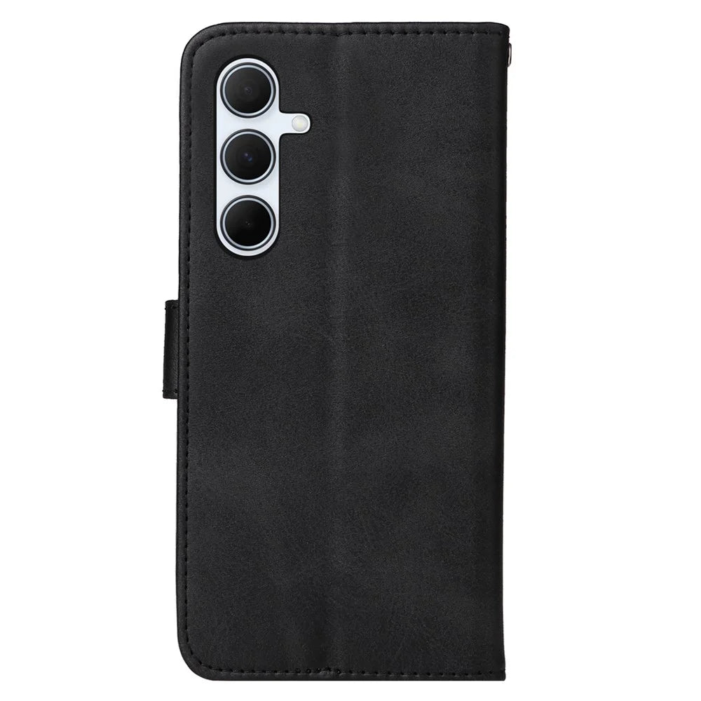 For Samsung Galaxy A56 5G Case Wallet PU Leather Folio Flip Phone Cover - Black - 7