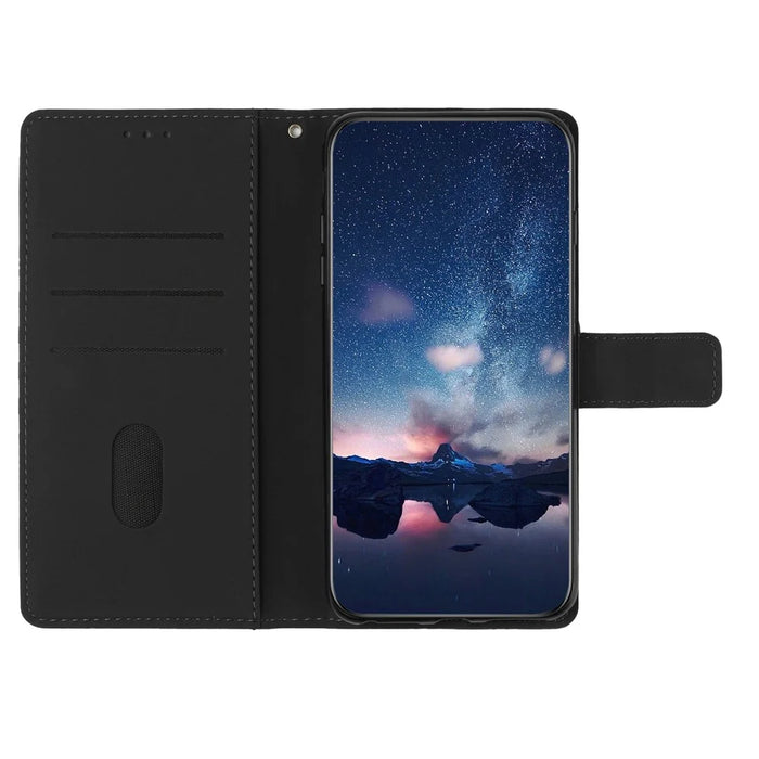 For Samsung Galaxy A36 5G Case Rhombus Leather Horizontal Flip Phone Cover - Black - 3