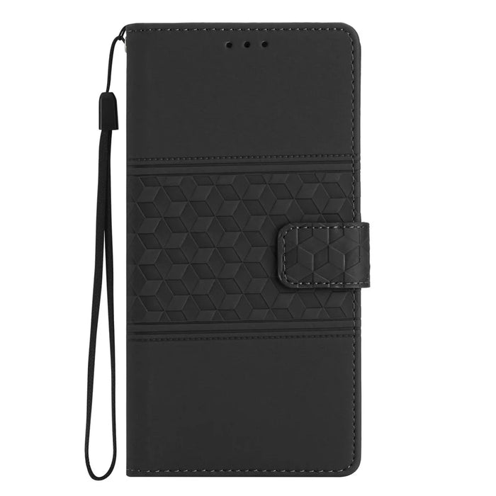 For Samsung Galaxy A36 5G Case Rhombus Leather Horizontal Flip Phone Cover - Black - 6