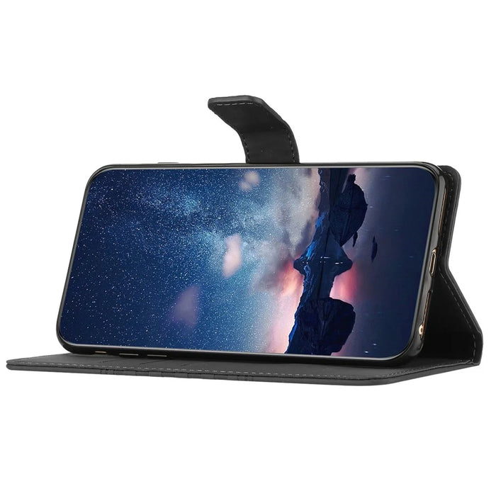 For Samsung Galaxy A26 5G Case Rhombus Leather Horizontal Flip Phone Cover - Black - 2