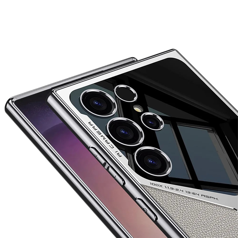 GKK For Samsung Galaxy S23 Ultra Case X Shape Design Protective Hybrid Phone Cover - Carbon Fiber Texture - 4