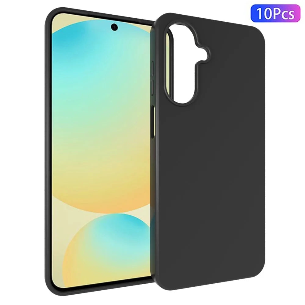 10Pcs  /  Pack For Samsung Galaxy A26 5G Case Anti Fingerprint Soft TPU Protective Cover - Black - 1