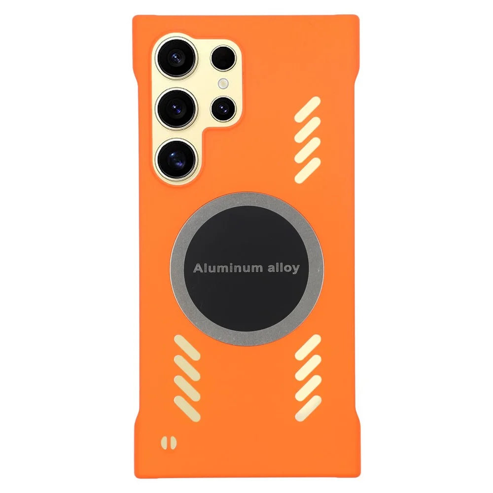 For Samsung Galaxy S23 Ultra Case Hard PC Frameless Heat Dissipation Phone Cover - Orange - 1