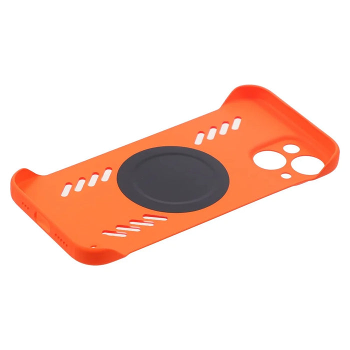 For iPhone 15 Case Hard PC Frameless Heat Dissipation Phone Cover - Orange - 5