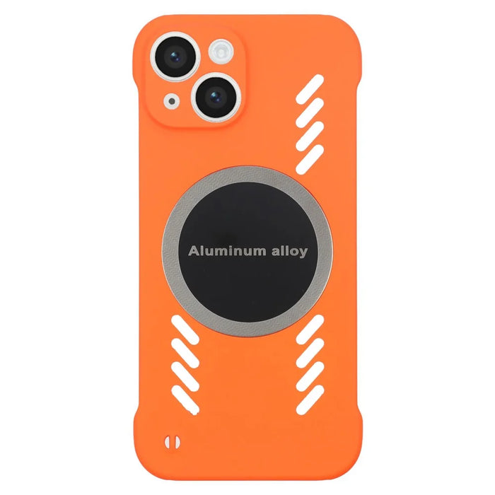 For iPhone 14 Case Hard PC Frameless Heat Dissipation Phone Cover - Orange - 1