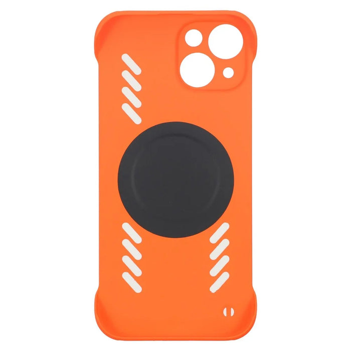 For iPhone 14 Case Hard PC Frameless Heat Dissipation Phone Cover - Orange - 2