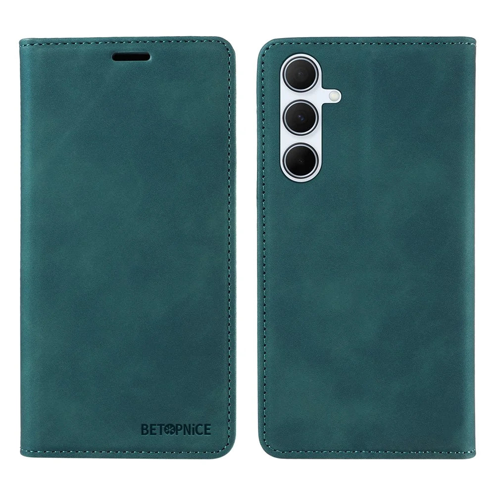 BETOPNICE 003 For Samsung Galaxy A56 5G Wallet Case Leather Phone Cover with Stand - Green - 1