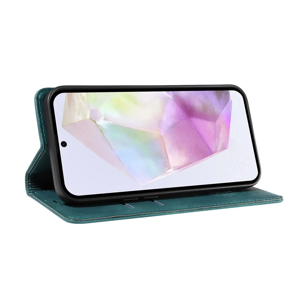 BETOPNICE 003 For Samsung Galaxy A56 5G Wallet Case Leather Phone Cover with Stand - Green - 3