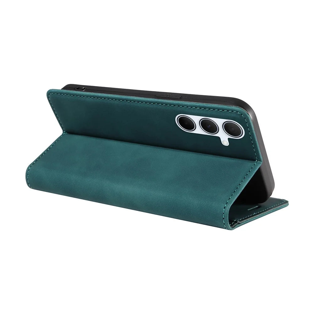 BETOPNICE 003 For Samsung Galaxy A56 5G Wallet Case Leather Phone Cover with Stand - Green - 4