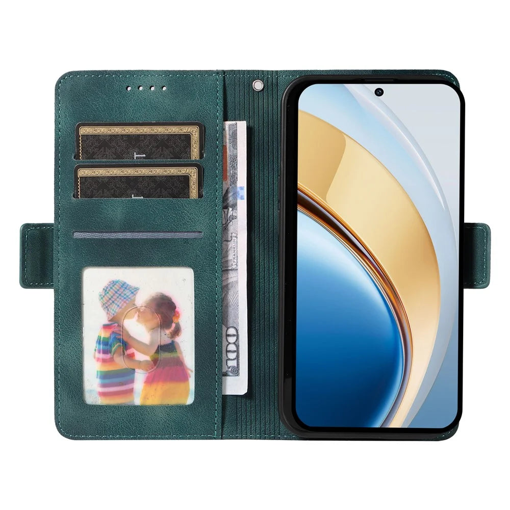 Leather Case for vivo Y300 5G / Y200 5G / V40 Lite (Indonesia) 5G / 4G Rhombus Starry Imprinted Phone Cover - Green - 2