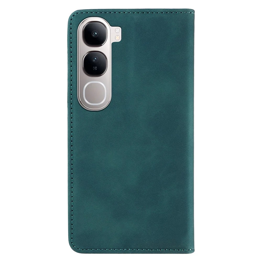 BETOPNICE 003 Wallet Phone Case for vivo Y300 5G / Y200 5G / V40 Lite (Indonesia) 5G / 4G Leather Cover with Stand - Green - 7