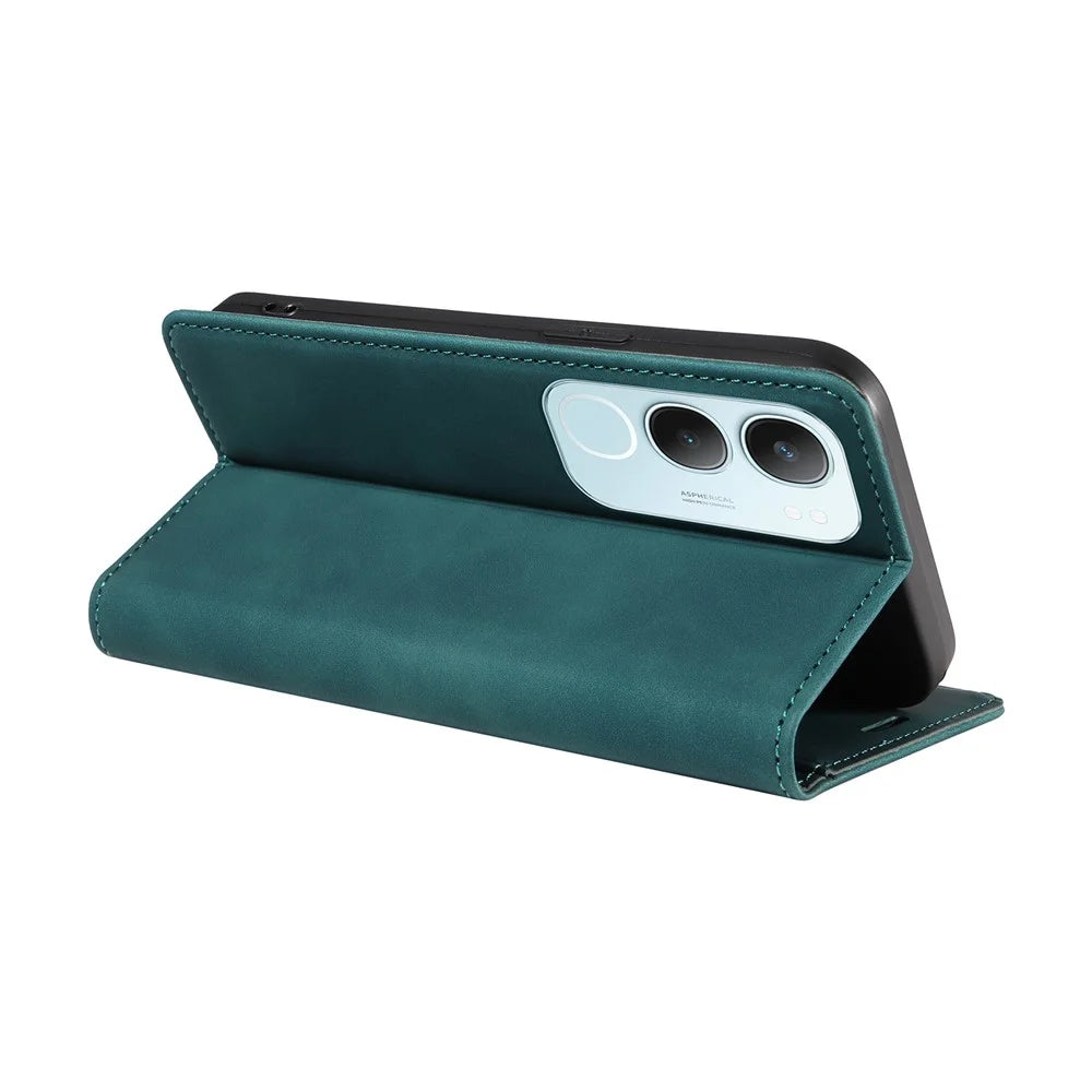 BETOPNICE 003 For vivo Y29 5G / Y19s 4G Wallet Case Leather Phone Cover with Stand - Green - 4