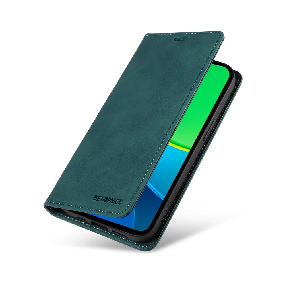 BETOPNICE 003 For vivo Y29 5G / Y19s 4G Wallet Case Leather Phone Cover with Stand - Green - 6