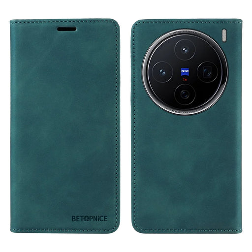 BETOPNICE 003 For vivo X200 5G Wallet Case Leather Phone Cover with Stand - Green - 1