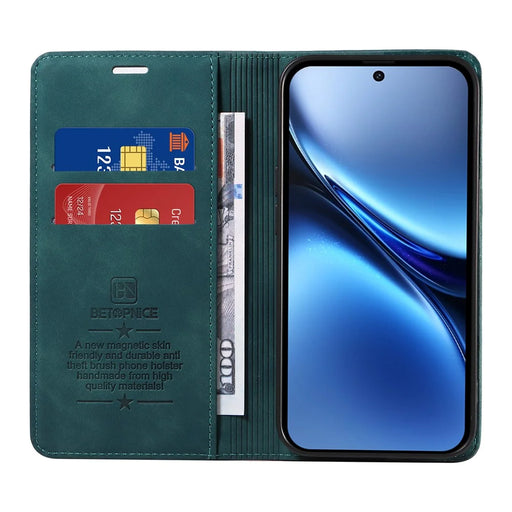BETOPNICE 003 For vivo X200 5G Wallet Case Leather Phone Cover with Stand - Green - 2