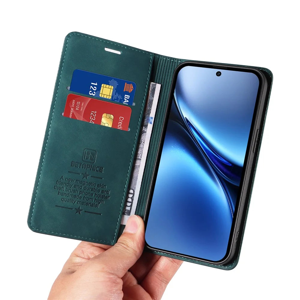 BETOPNICE 003 For vivo X200 5G Wallet Case Leather Phone Cover with Stand - Green - 5