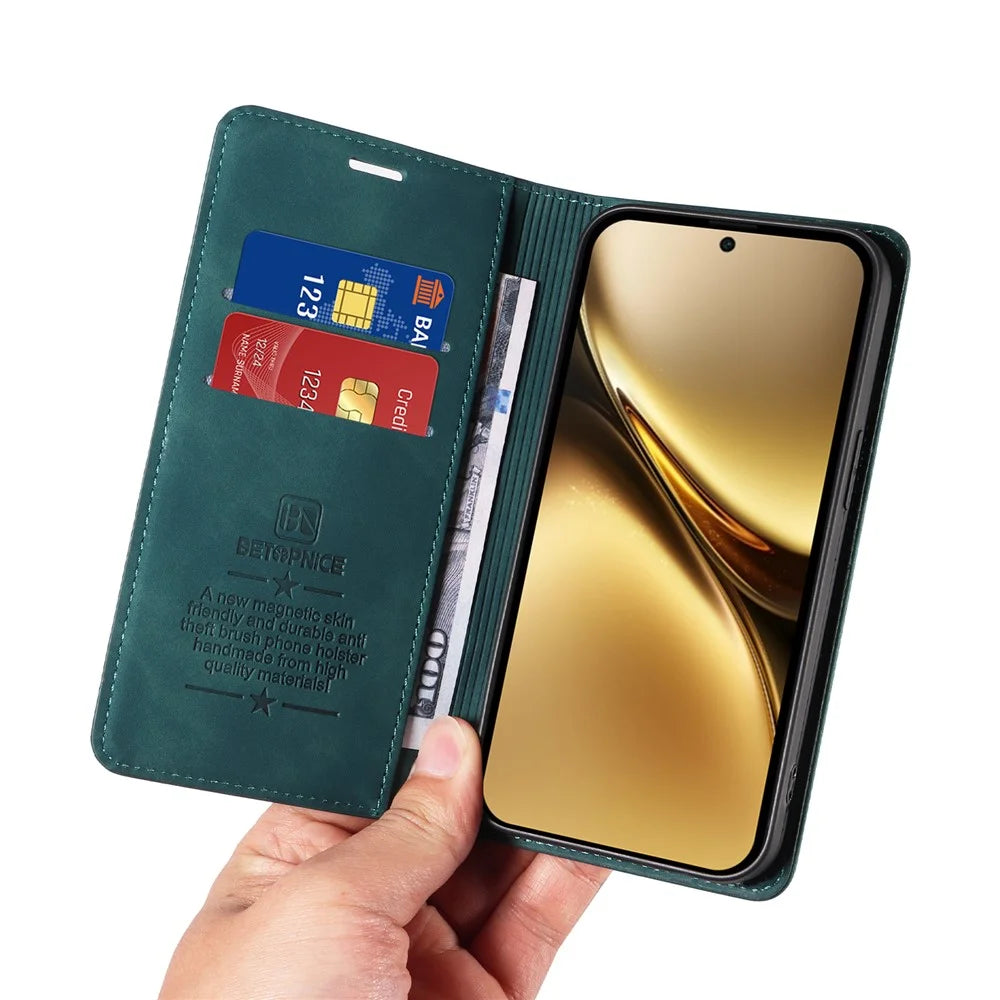 BETOPNICE 003 For vivo X200 Pro 5G Wallet Case Leather Phone Cover with Stand - Green - 5