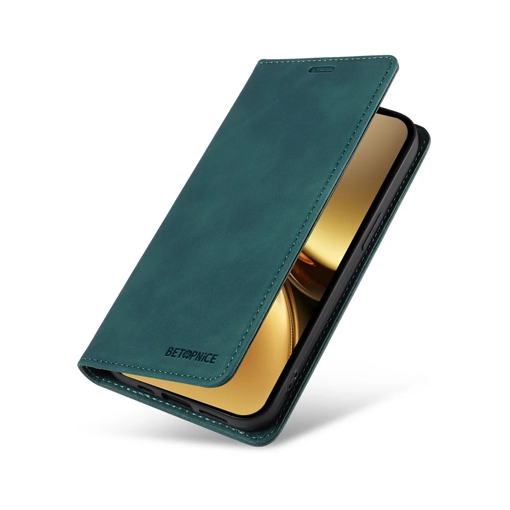 BETOPNICE 003 For vivo X200 Pro 5G Wallet Case Leather Phone Cover with Stand - Green - 6